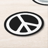 Friedenszeichen Runder Pappuntersetzer (Angewinkelt)