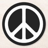 Friedenszeichen Runder Pappuntersetzer (Vorderseite)