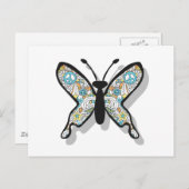 Friedenszeichen-Schmetterling Postkarte (Vorne/Hinten)