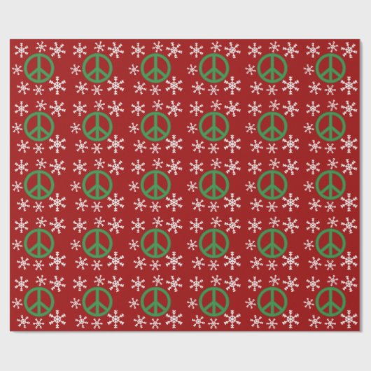 Friedenszeichen-Schneeflocke-WeihnachtsPackpapier Geschenkpapier (Flach)