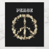 Friedenszeichen, Schwarz-weiße MonochromPersonalis Weinetikett (Einzelnes Label)