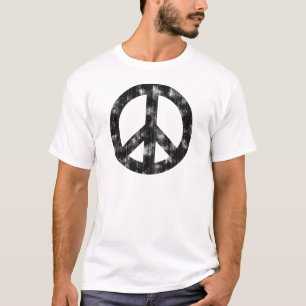 Friedenszeichen-Schwarzes beunruhigt T-Shirt