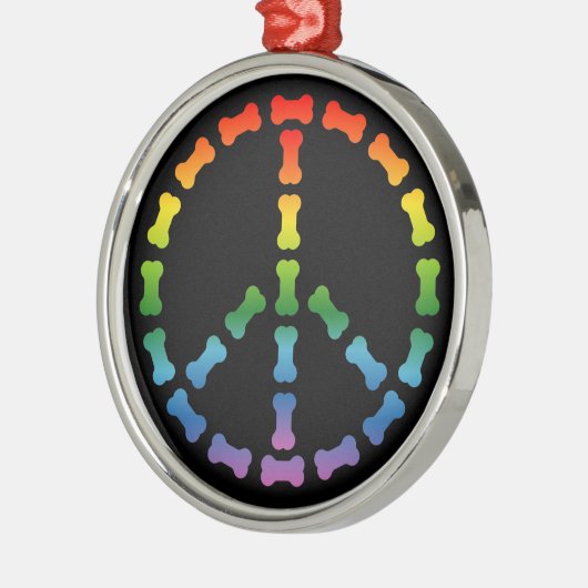 Friedenszeichen Silbernes Ornament (Links)