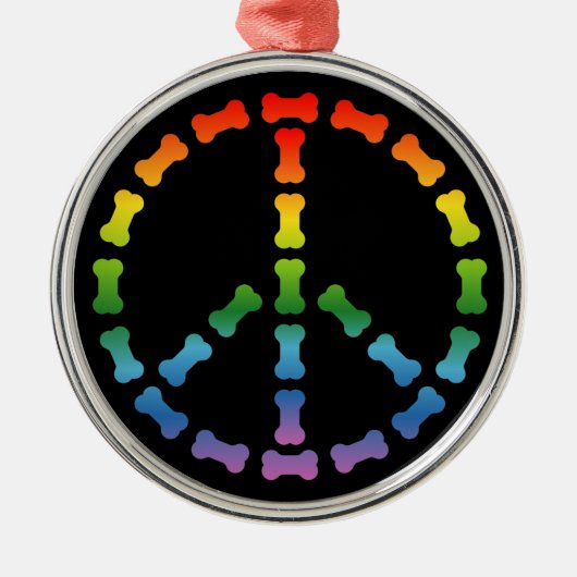 Friedenszeichen Silbernes Ornament (Vorne)