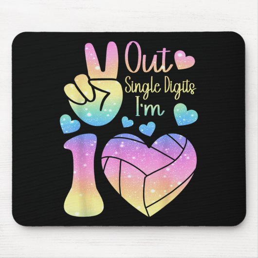 Friedenszeichen Single-Digits 10 Volleyball 10. Mousepad (Vorne)