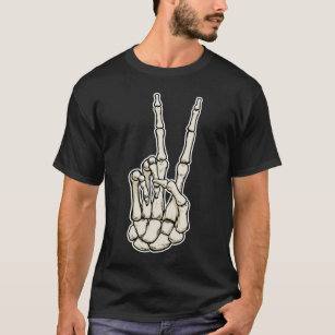 Friedenszeichen-Skelett-Hand T-Shirt