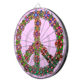 Friedenszeichen-Symbol-Blume hübsch Dartscheibe (Vorderseite rechts)
