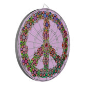 Friedenszeichen-Symbol-Blume hübsch Dartscheibe (Vorderseite Links)
