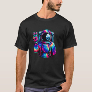 Friedenszeichen-Tie-Dye-Astronaut T-Shirt