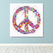 Friedenszeichen, Tropfen Art Leinwanddruck (Insitu (Holzboden))