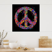 Friedenszeichen, Tropfen Art Poster (Küche)