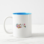 Friedenszeichen u. Tauben-Groovy psychedelisches Zweifarbige Tasse (Links)