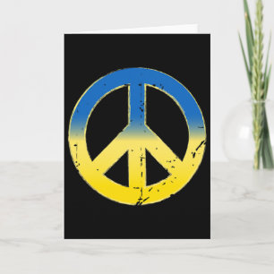 Friedenszeichen Ukraine Farben Retro Vintage Look Karte