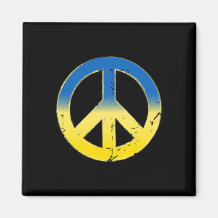 Friedenszeichen Ukraine Farben Retro Vintage Look  Magnet