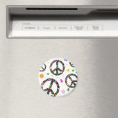 Friedenszeichen und Blume Magnet (In Situ (Geschirrspüler))