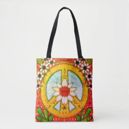 Friedenszeichen und Daisy Hippie Bohemische Liebe Tasche