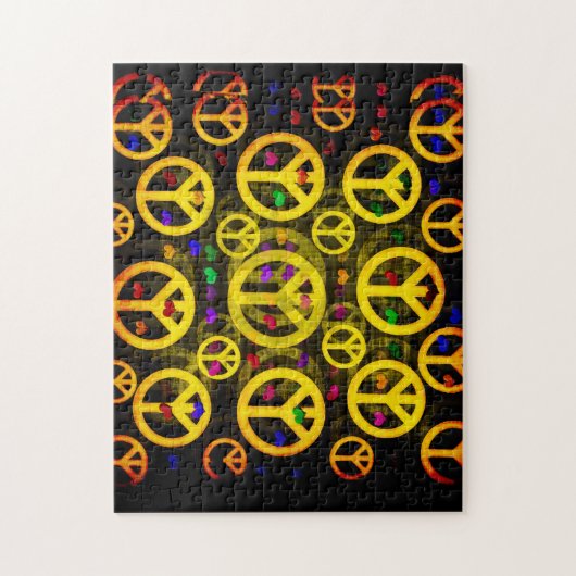 Friedenszeichen und -herzen puzzle (Vertikal)