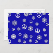 Friedenszeichen und Schneeflocken Feiertagspostkarte (Vorne/Hinten)