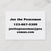 Friedenszeichen Visitenkarte (Rückseite)