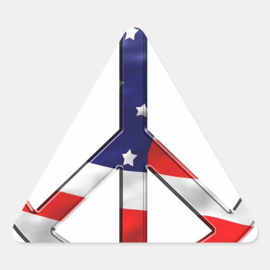 Friedenszeichen von Amerika Dreieckiger Aufkleber (Vorderseite)