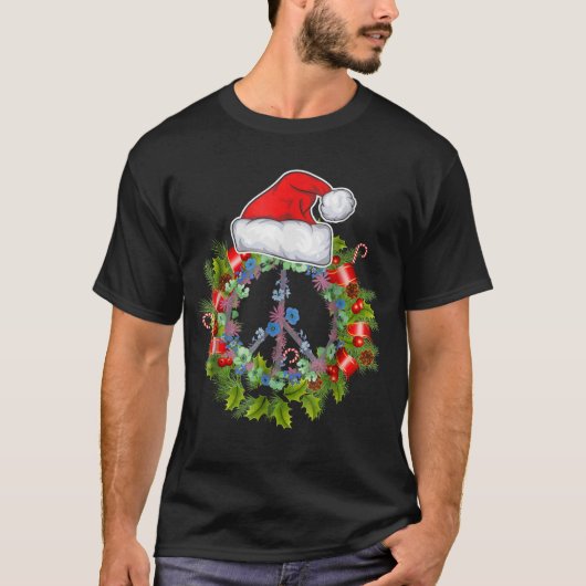 Friedenszeichen Weihnachtsmann Geschenk für Männer T-Shirt (Vorderseite)
