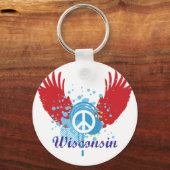 Friedenszeichen Wisconsin Schlüsselanhänger (Vorderseite)