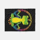 Friedenszeichen Yoga Frösche Cool Peace Frosch Tie Fleecedecke (Vorderseite (Horizontal))