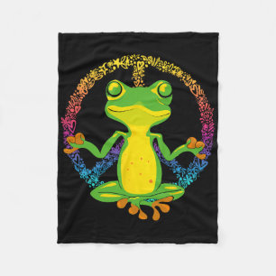 Friedenszeichen Yoga Frösche Cool Peace Frosch Tie Fleecedecke