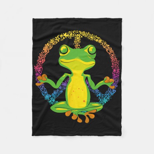 Friedenszeichen Yoga Frösche Cool Peace Frosch Tie Fleecedecke (Vorderseite)