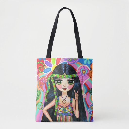Friedenszeichenpsychedelische Tasche (Vorderseite)