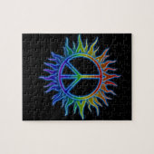 "FriedenszeichenSun" Regenbogen färbte Puzzle (Horizontal)