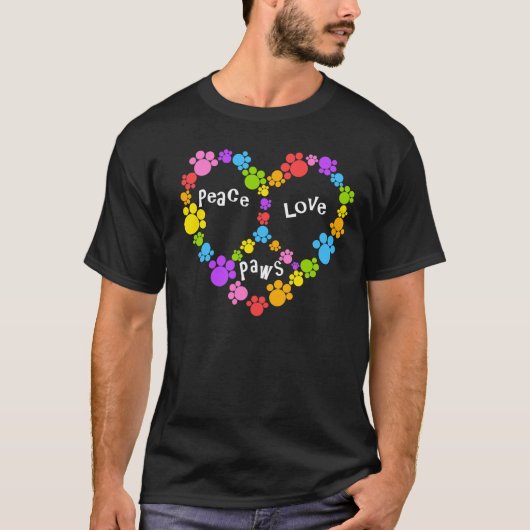 Friedenszeichentatzen! Regenbogenherz! T-Shirt (Vorderseite)