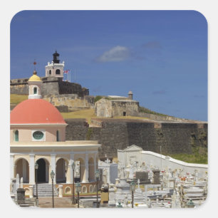 Friedhof am Meer von Puerto Rico Quadratischer Aufkleber