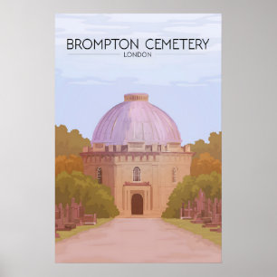 Friedhof Brompton London Reiseplakat Poster