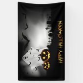 Friedhof, Geist, Pumpkins, Fledermäuse Halloween Banner (Vertikal)
