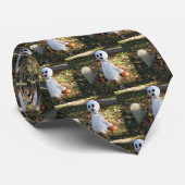 Friedhof, Geist, Schädel und Kürbiskürbis Hallowee Krawatte (Gerollt)