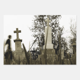 Friedhof Gothic Grabsteins Sepia Vintag Angel Geschenkpapier Set