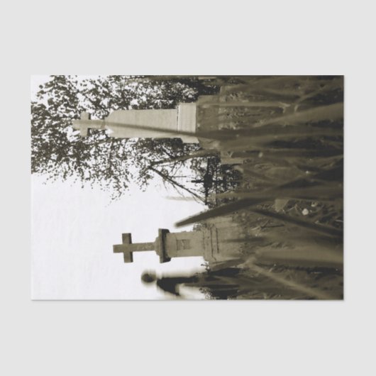 Friedhof Gothic Grabsteins Sepia Vintag Angel Seidenpapier (Vorderseite)