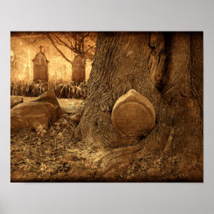 Friedhof Gothic Grabsteins Western Texture Poster
