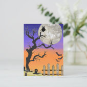 Friedhof Halloween Postkarte (Stehend Vorderseite)