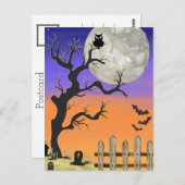 Friedhof Halloween Postkarte (Vorne/Hinten)