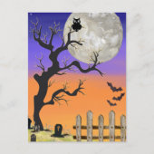 Friedhof Halloween Postkarte (Vorderseite)