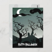 Friedhof Halloween Postkarte (Vorne/Hinten)