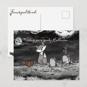 Friedhof Halloween-Postkarte von Fig & Blinky Postkarte