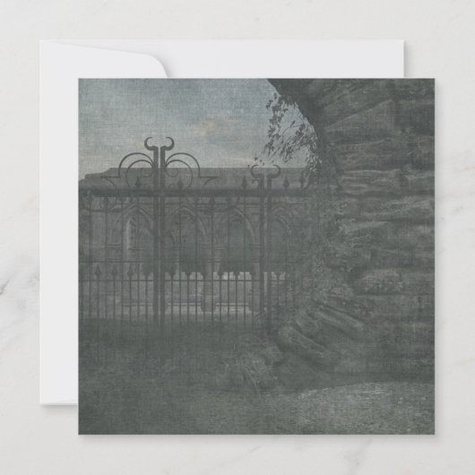 Friedhof im Dusk-Halloween-Party Einladung (Rückseite)