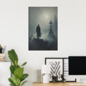 Friedhof im gotischen Stil Druckbare Kunst Dunkle  Poster (Heimbüro)