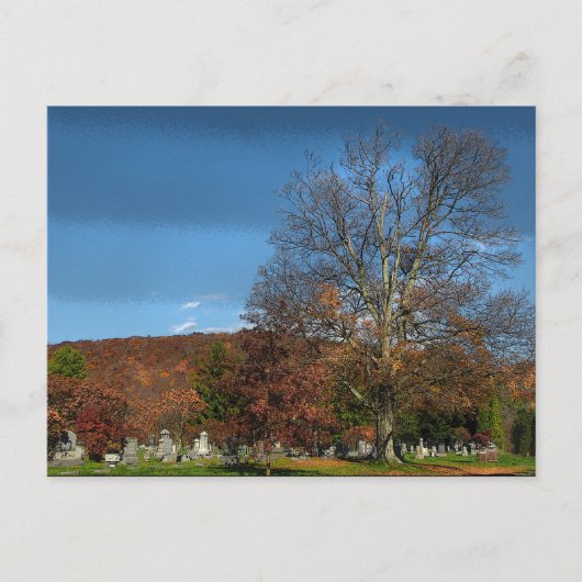 Friedhof im Herbst Postkarte (Vorderseite)