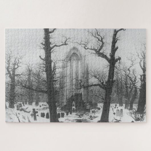Friedhof im Schnee von Caspar David F. Puzzle (Horizontal)