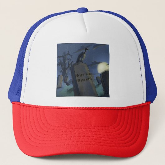 Friedhof Kopfstein Cartoon Cap Truckerkappe (Vorderseite)