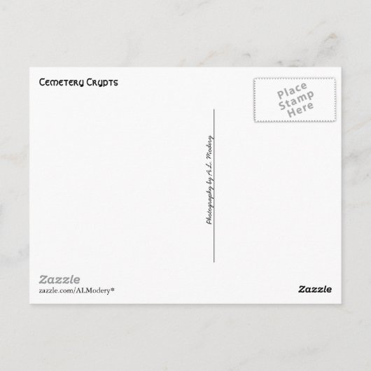 Friedhof-Krypten Postkarte (Rückseite)